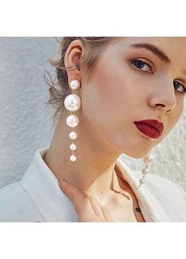 White Pearl Design Earrings for Women