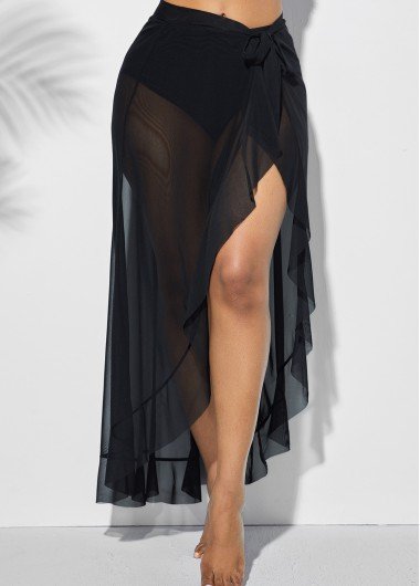 Side Slit Asymmetric Hem One Piece Beach Skirt