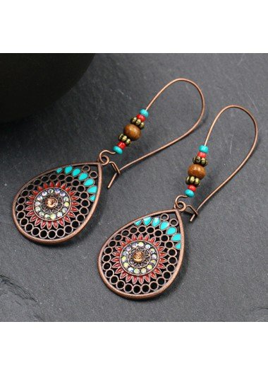 Water Drop Design Metal Detail Earrings