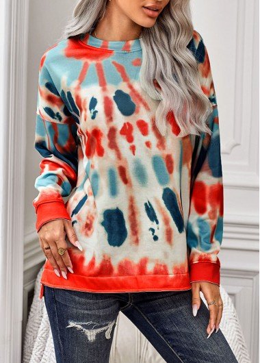 Tie Dye Print Long Sleeve T Shirt