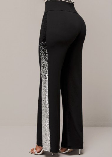 Sequin Black Ombre High Waisted Pants