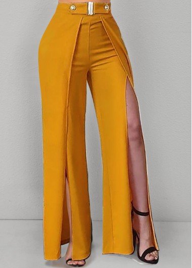 Ginger High Waisted Slit Design Pants