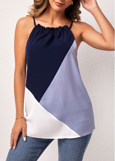 Color Block Tie Back Camisole Top