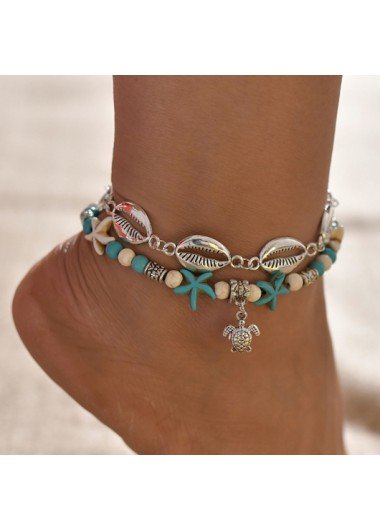 Beads Detail Sea Turtle Turquoise Anklet