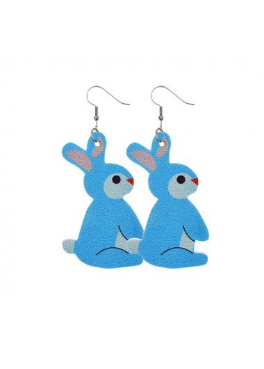 Blue Easter Design Bunny Detail Earrings