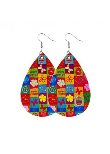 Waterdrop Detail Easter Day Multi Color Earrings