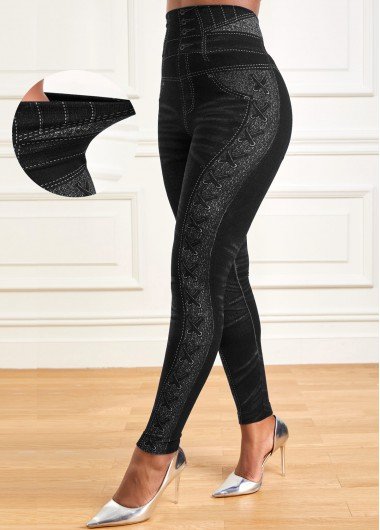 Black High Waisted Ankle Length Leggings