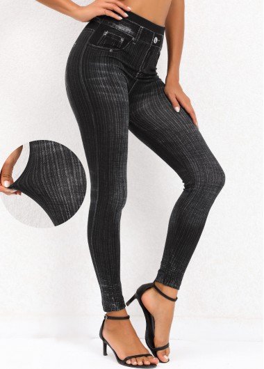 Black High Waisted Ankle Length Leggings