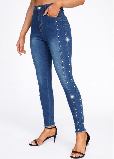 Skinny Button Fly High Waisted Jeans